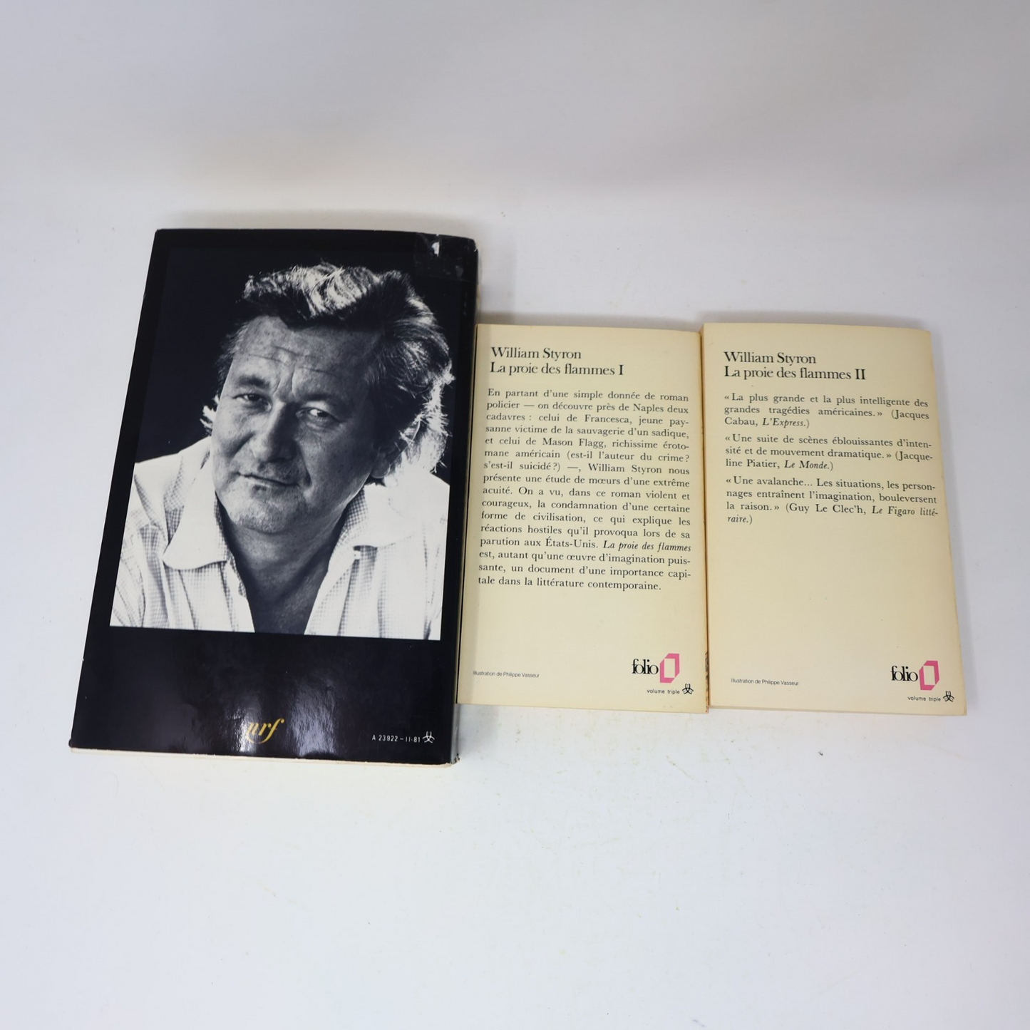 William Styron Lot 3 Livres Le Choix de Sophie/La Proie des Flammes 1-2 Français
