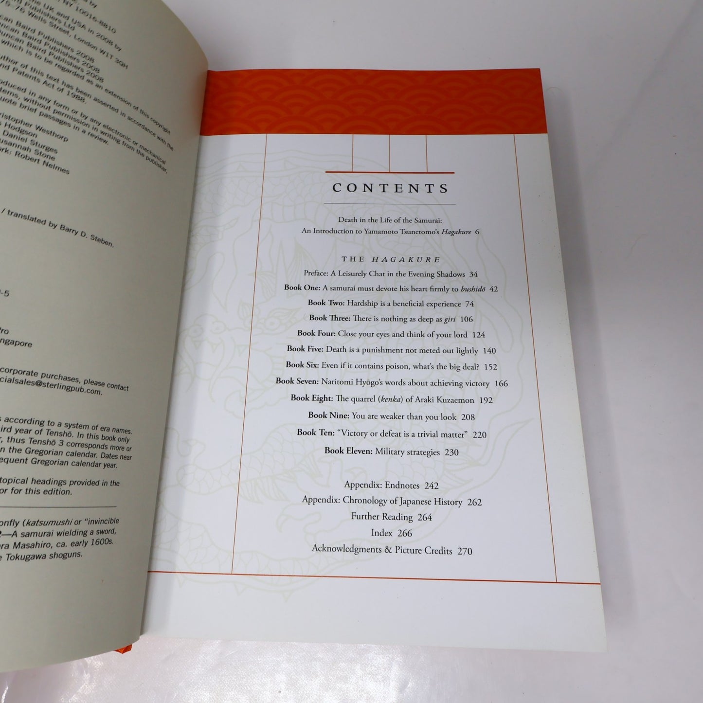The Art of the Samurai Yamamoto Tsunetomo Duncan Baird 2008 HC History Hardcover