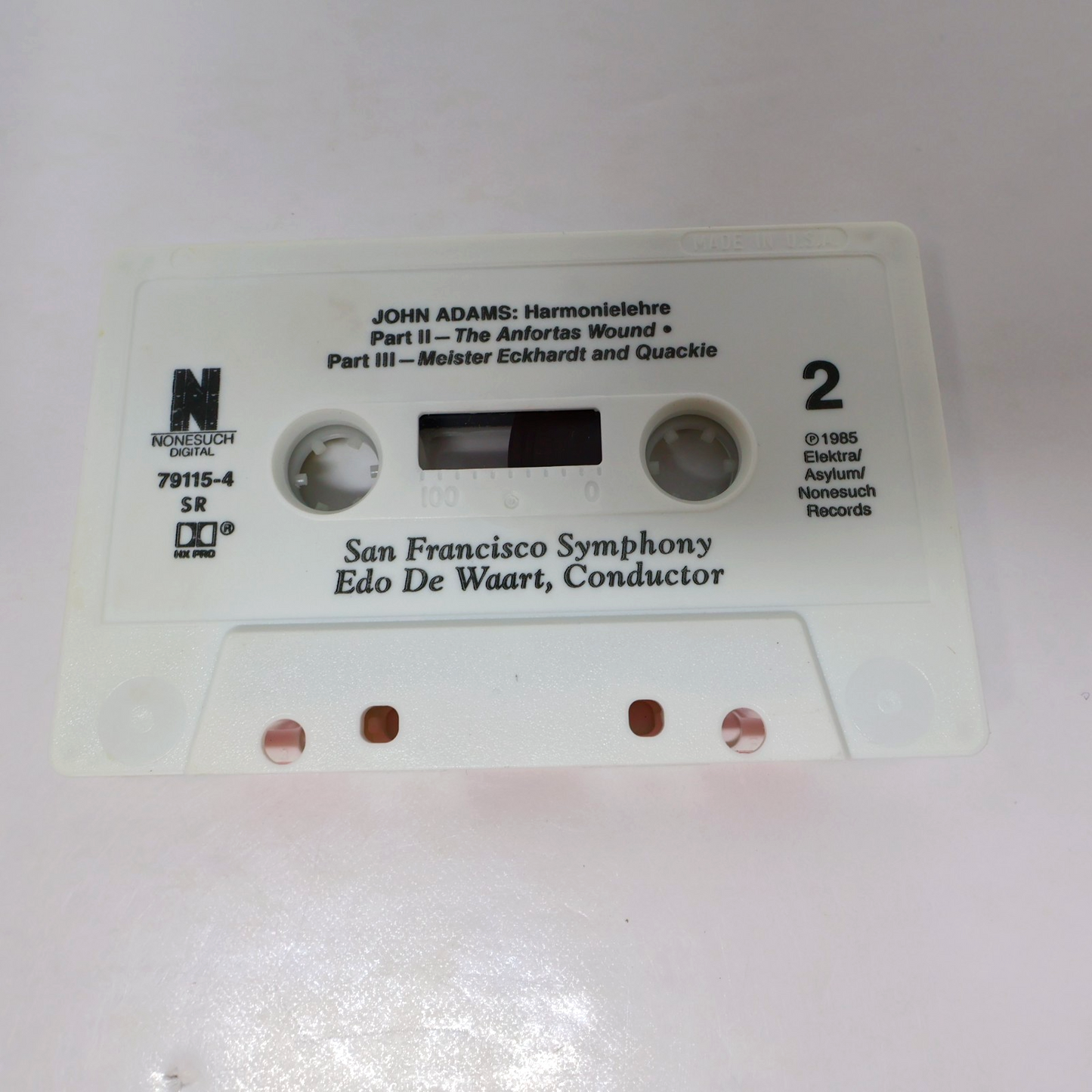 John Adams Harmonielehre Cassette Edo De Waart/San Francisco Symphony Nonesuch