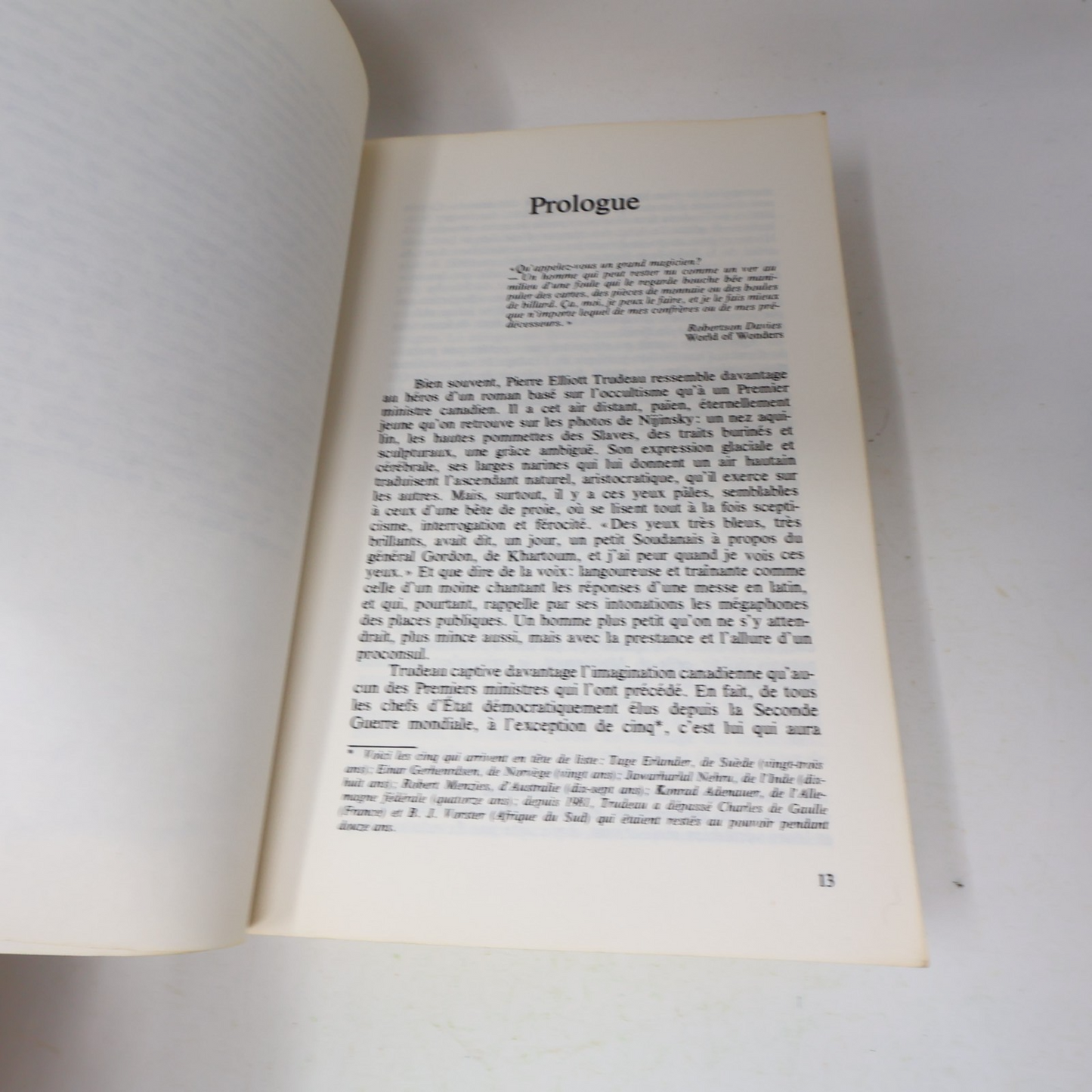 1981 Le Prince Richard Gwyn France-Amérique Pierre Elliott Trudeau Biographie PB