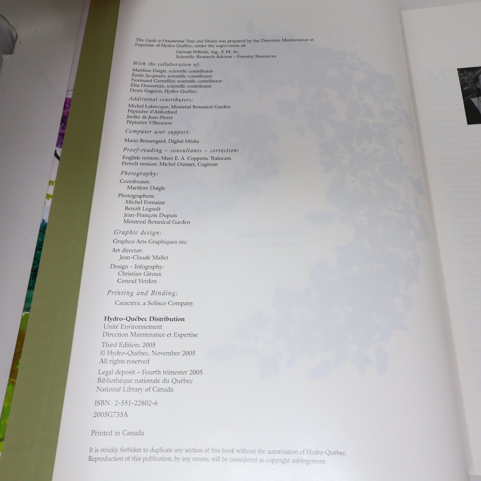 Guide to Ornamental Trees and Shrubs Hydro-Quebec 2005 3rd Ed Gardening Broquet