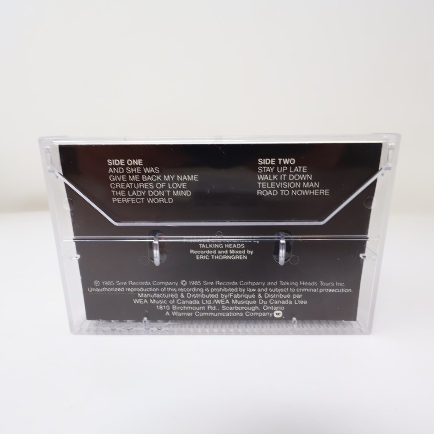 Talking Heads Little Creatures Cassette Road to Nowhere 1985 Sire 92 53054
