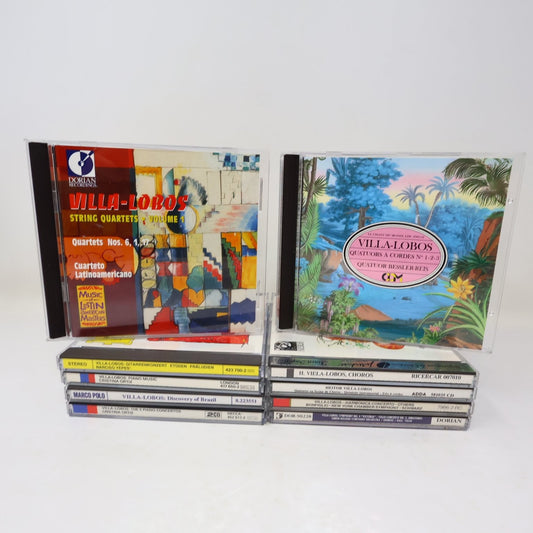 Villa-Lobos 10 CD Lot String Quartets/5 Pianos Concertos/Choros Classical Latin