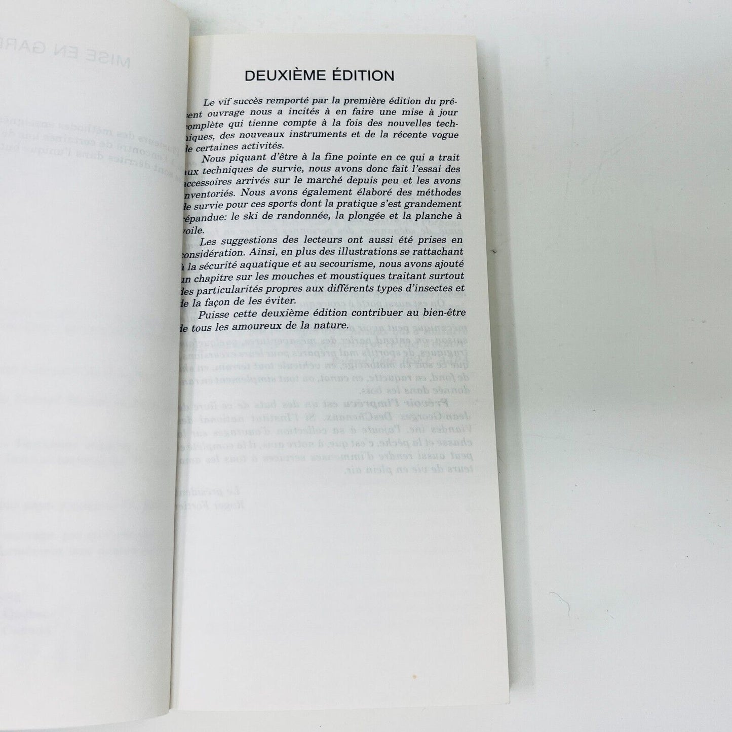 1983 Techniques de Survie Deuxième Édition de Jean-Georges DesChenaux Survival
