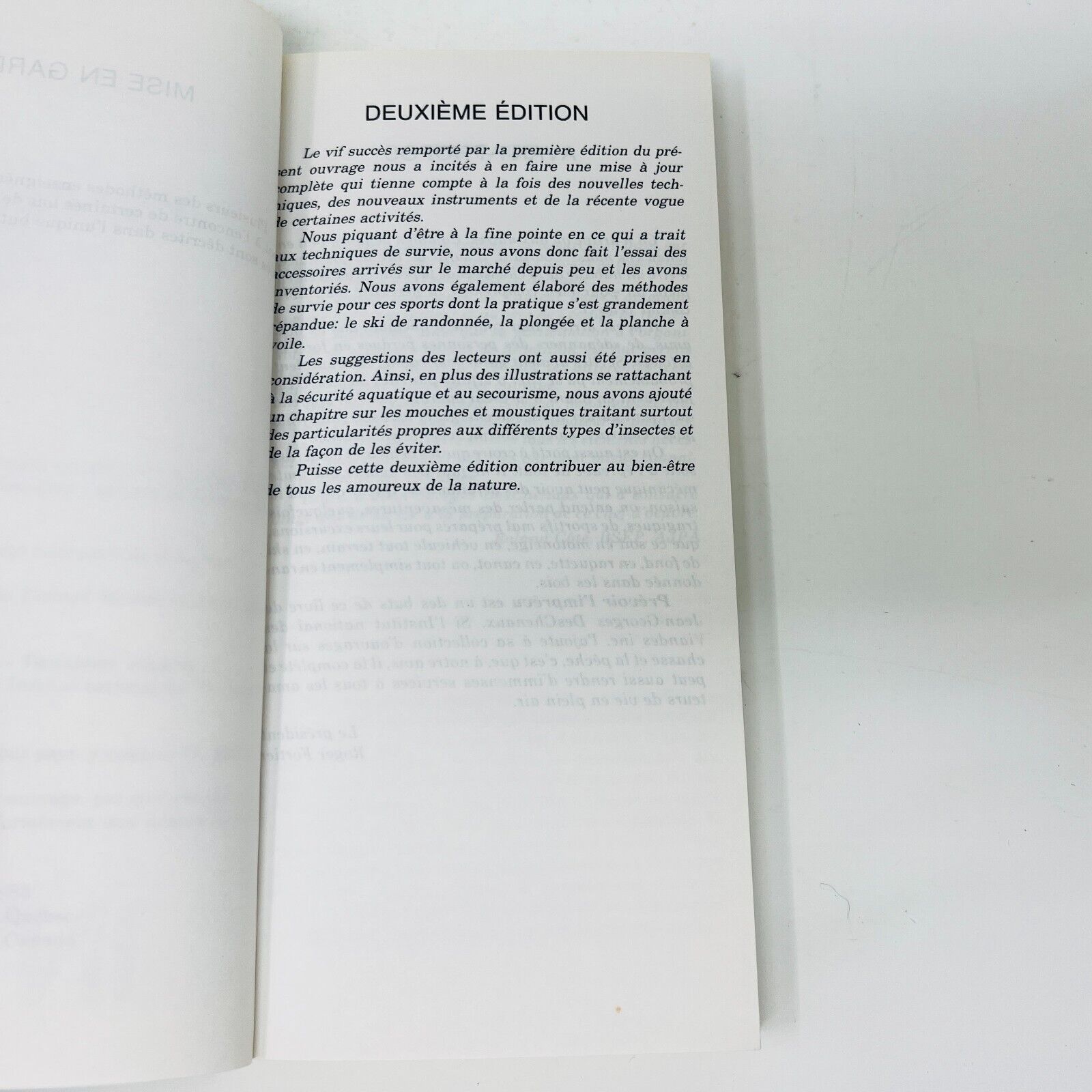 1983 Techniques de Survie Deuxième Édition de Jean-Georges DesChenaux Survival