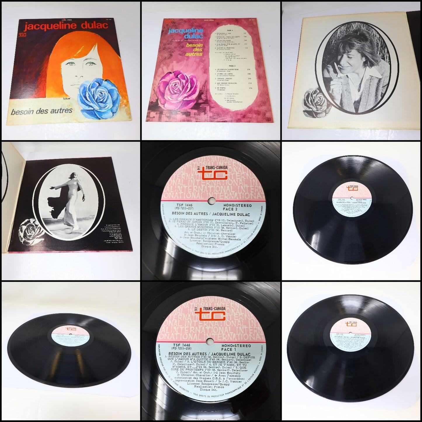 Jacqueline Dulac Lot 3 Disques Lorsqu'on Est Heureux/Contre-Jour/Besoin Autres