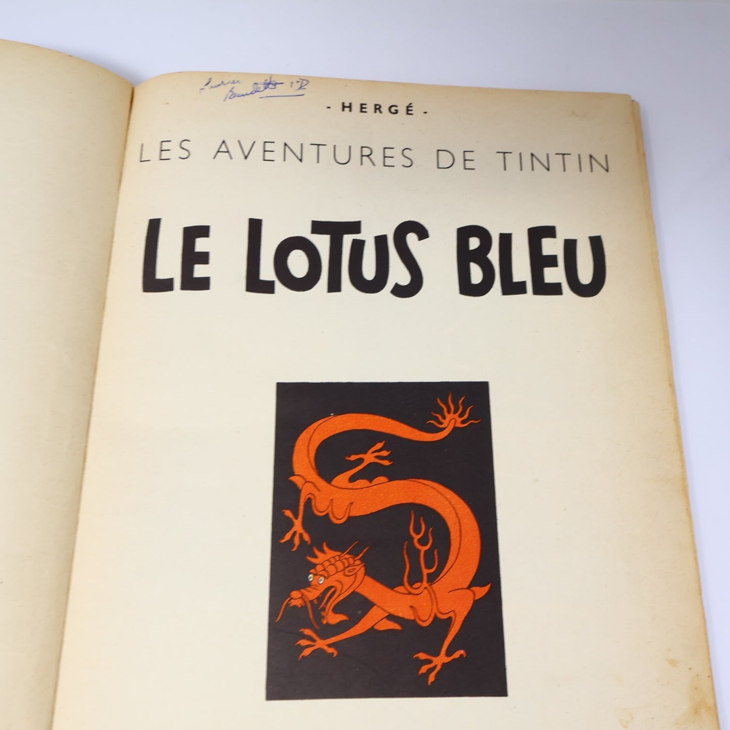 Tintin Le Lotus Bleu Hergé Casterman 1951 B5 Bande Dessinée Français/French HC