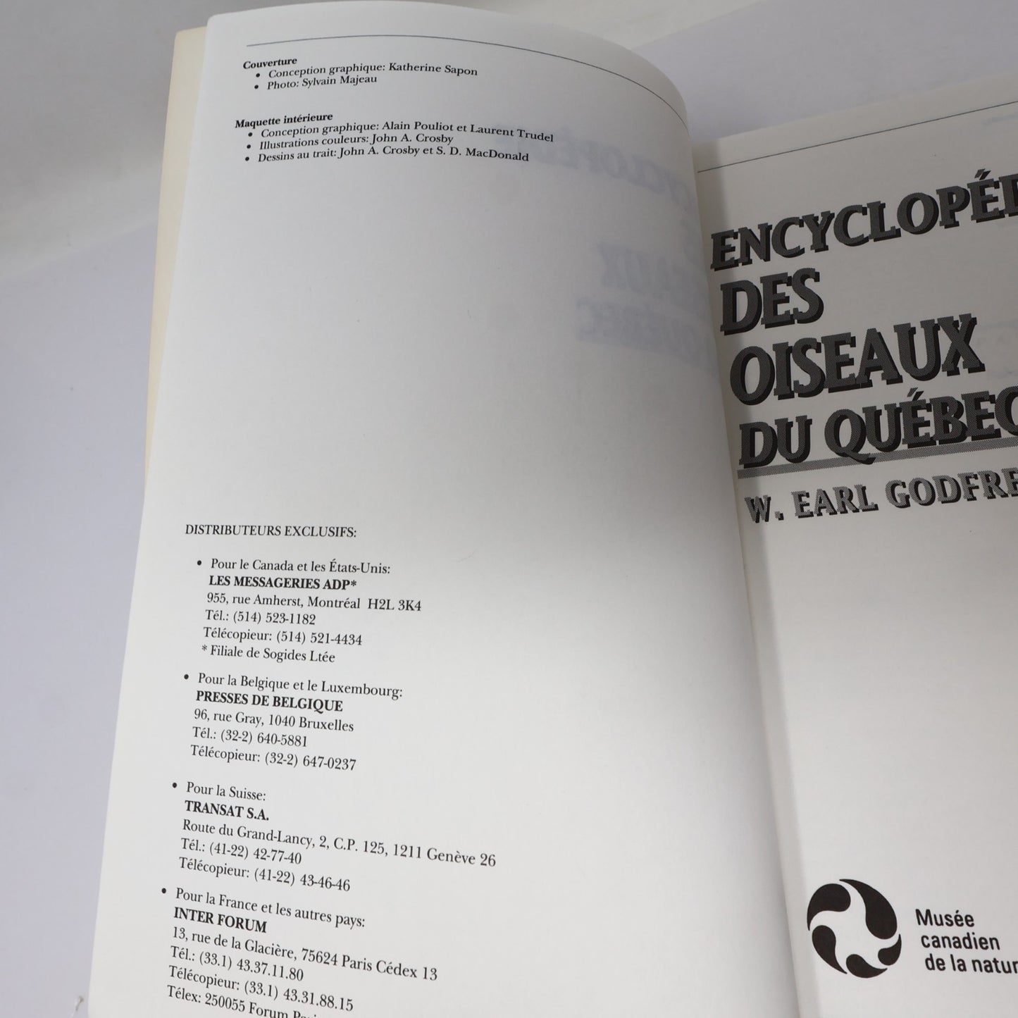 Encyclopédie des Oiseaux du Québec W. Earl Godfrey 1990 PB Ornithologie Animaux