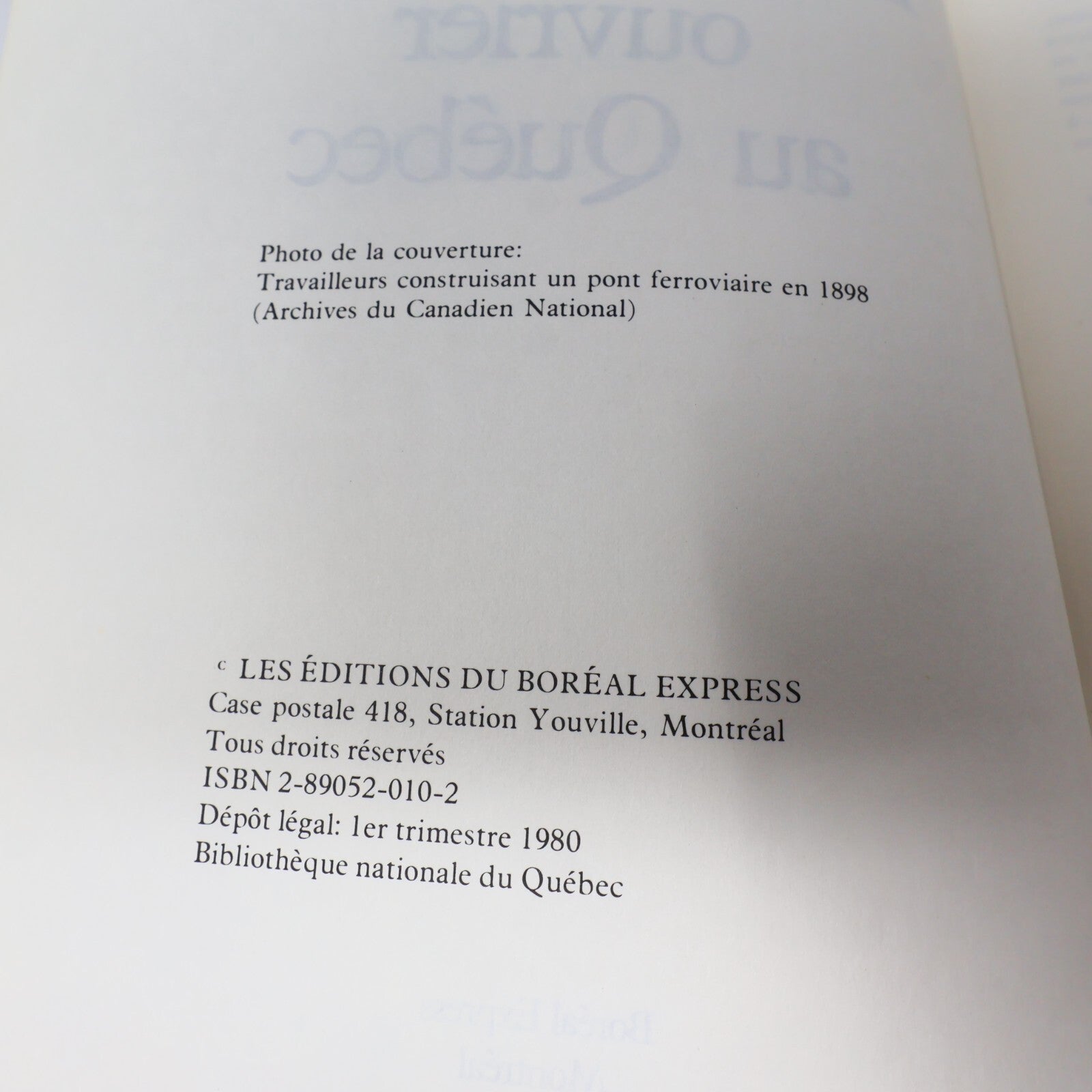 1980 Le Mouvement Ouvrier au Québec Fernand Harvey Boréal Syndicalisme Histoire