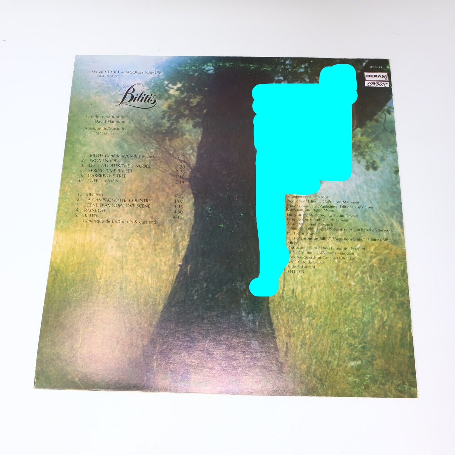 Francis Lai Bilitis Musique Film SoundTrack LP Disque XDEF-145 David Hamilton