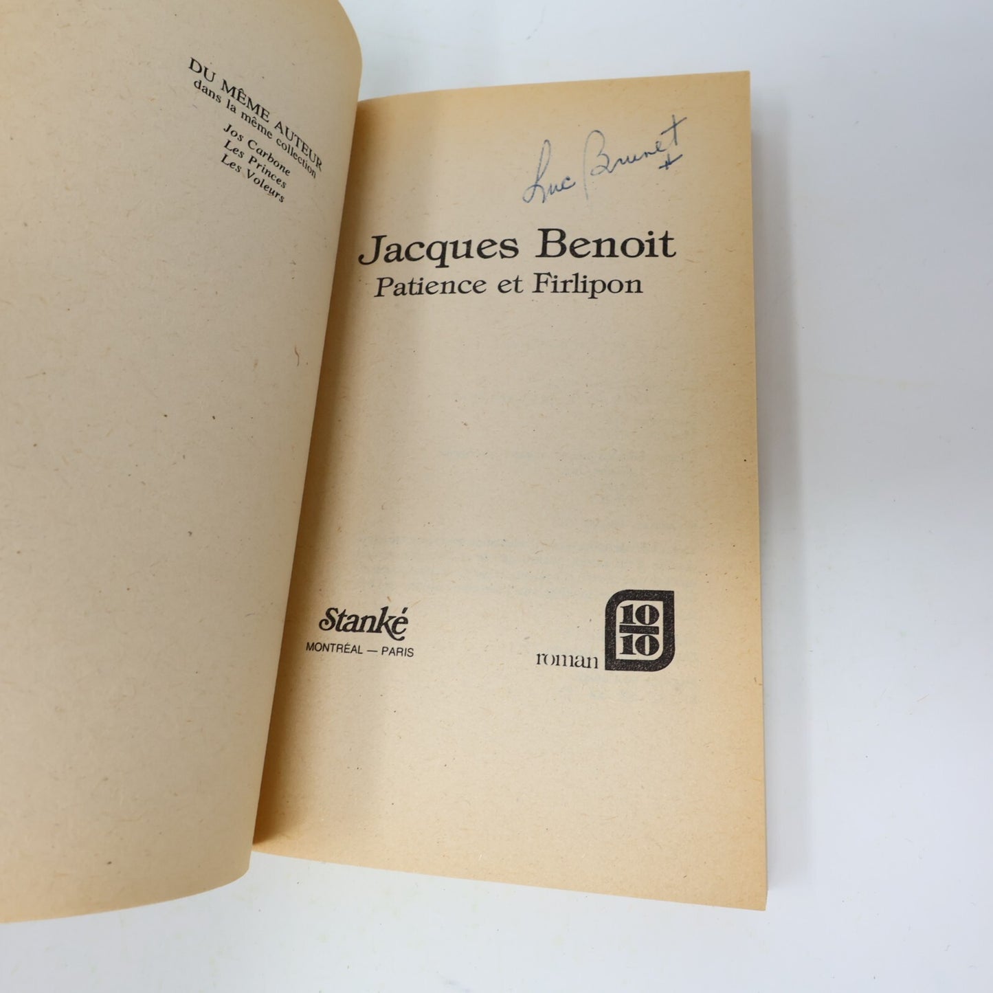 Jacques Benoit Lot 4 Livres Québec 10/10 Patience et Firlipon/Voleurs/Princes PB