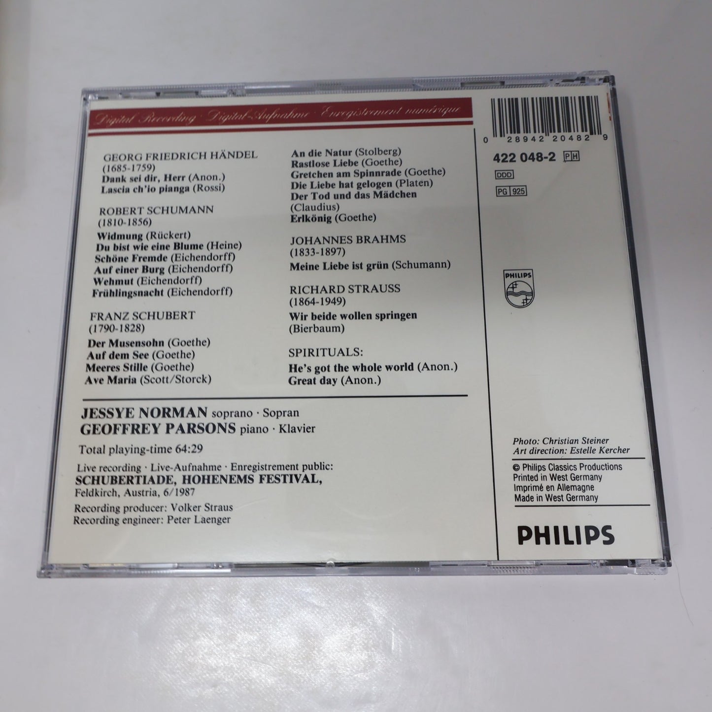 Jessye Norman 2 CD Lot Handel Schubert Schumann/The Jessye Norman Collection