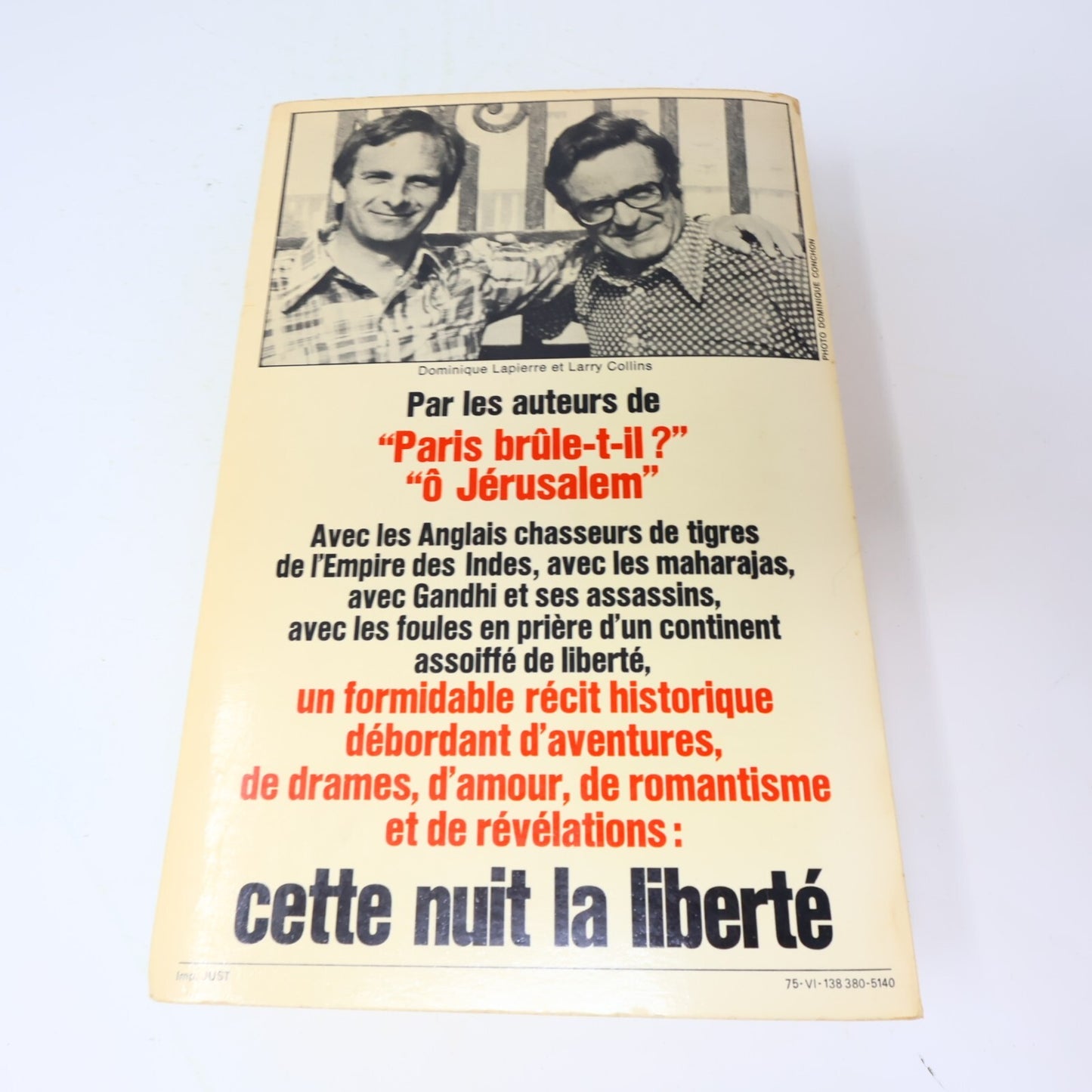 Dominique Lapierre/Larry Collins Lot 2 Livres Ô Jérusalem/Cette Nuit la Liberté