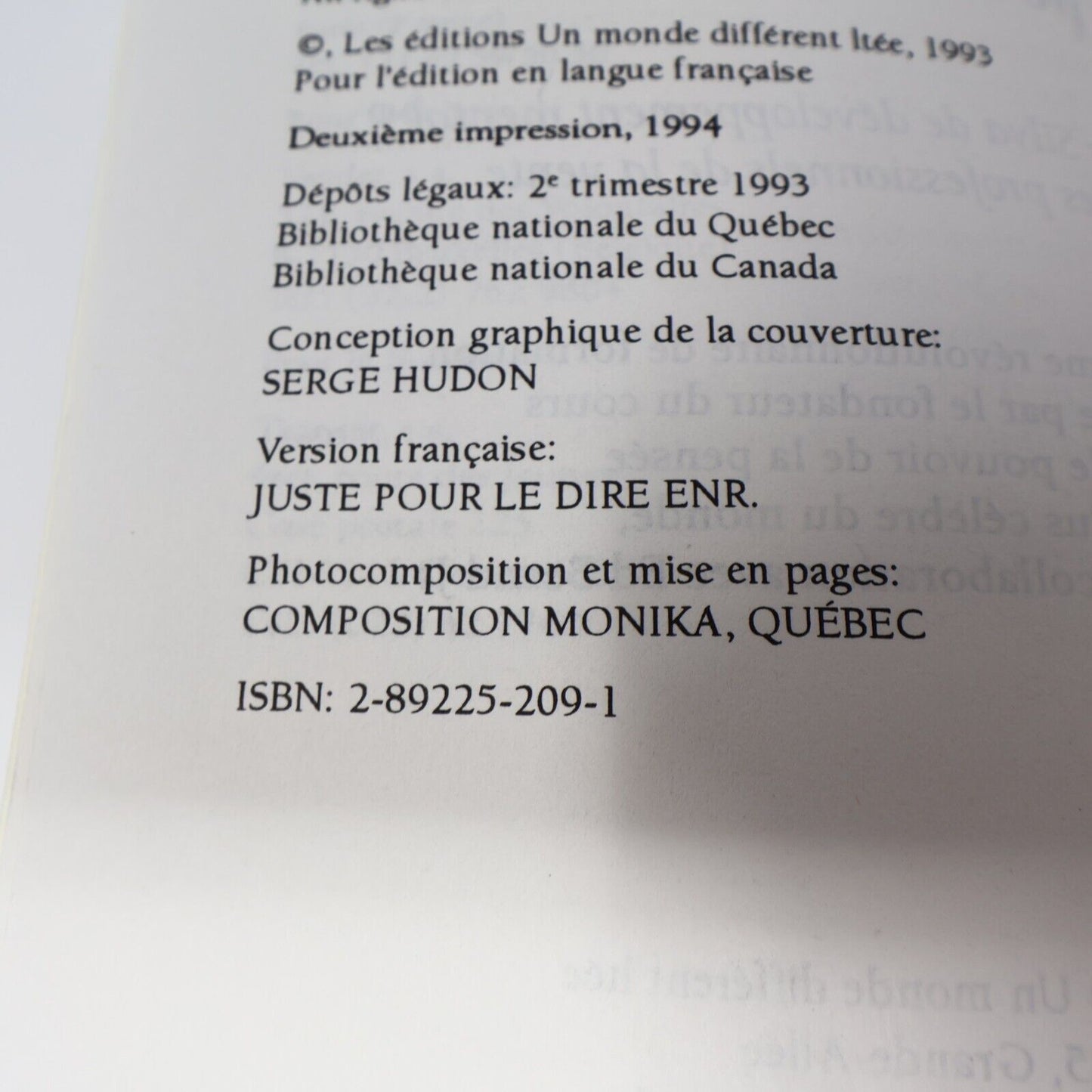 1990 Le Pouvoir de Vendre de Jose Silva Paperback PB Un Monde Différent Vente