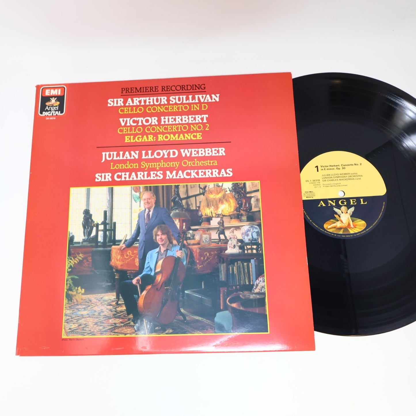 Julian Lloyd Webber Sir Arthur Sullivan Herbert Cello Elgar LP Record DS-38318