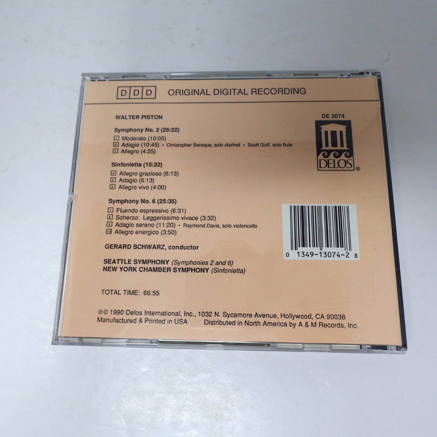 Walter Piston 3 CDs Lot Violin Concertos #1-2/Chamber Music/Symphonies 2 & 6