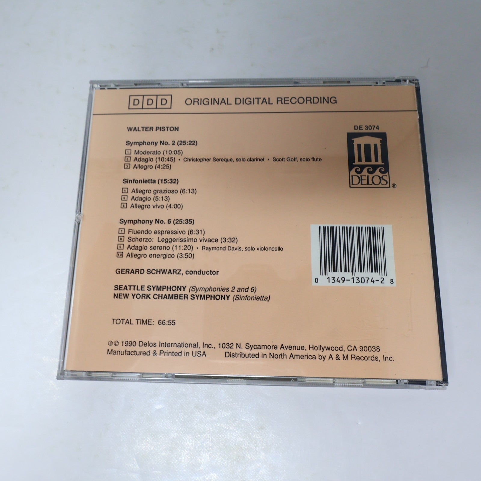 Walter Piston 3 CDs Lot Violin Concertos #1-2/Chamber Music/Symphonies 2 & 6