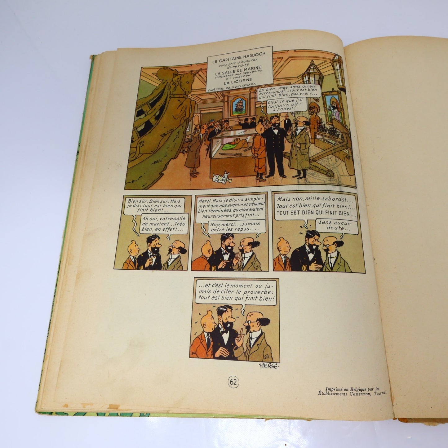 Tintin Le Trésor de Rackham le Rouge Hergé Casterman 1955 B12 Belgique Français