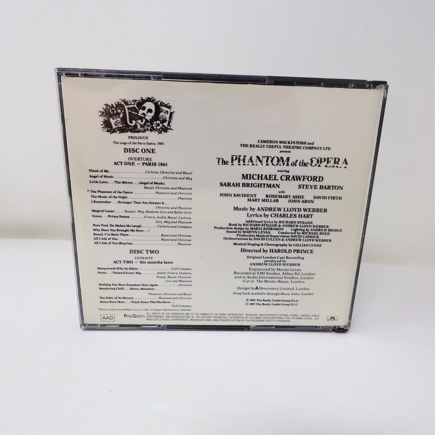 The Phantom of the Opera CD Andrew Lloyd Webber/Sarah Brightman/Michael Crawford