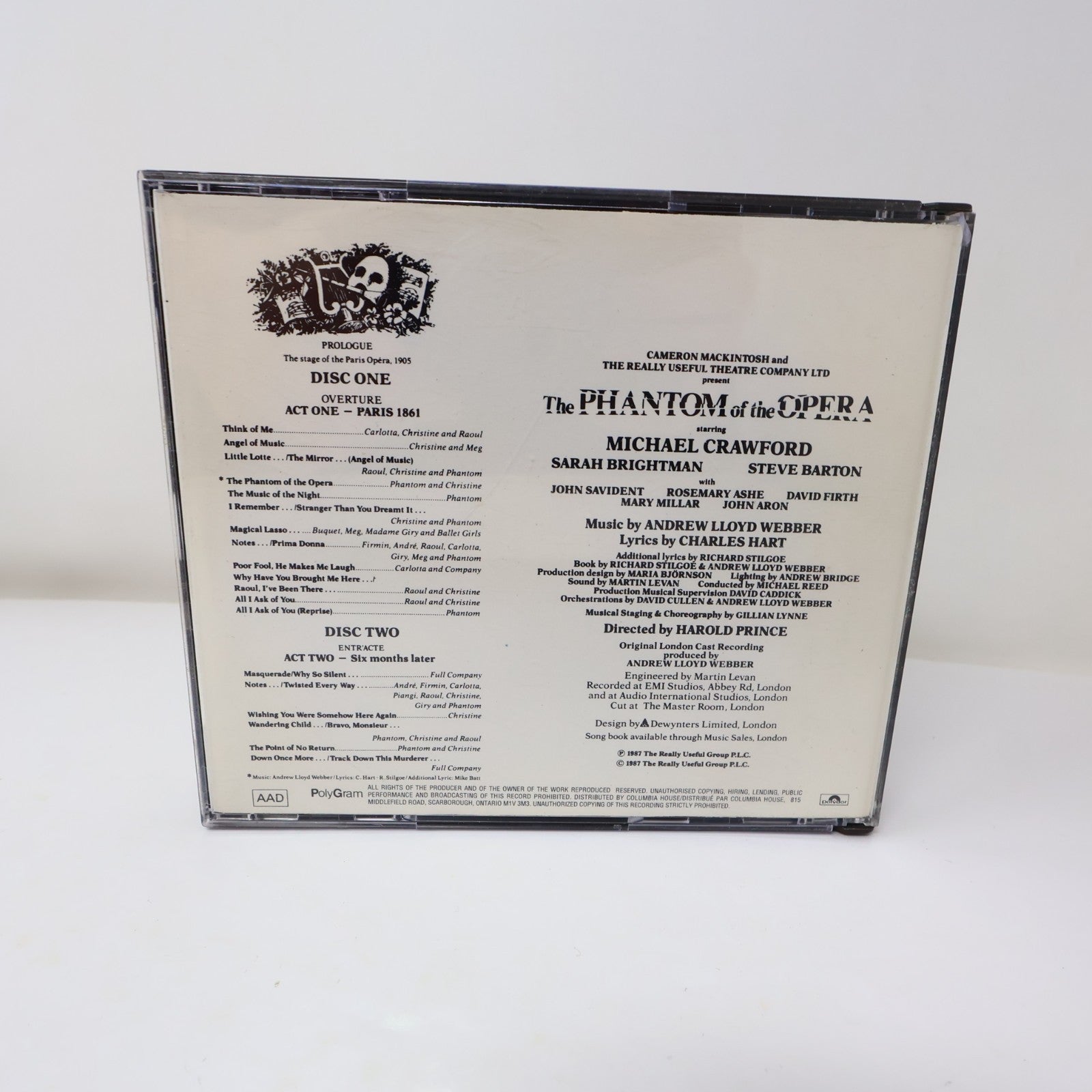 The Phantom of the Opera CD Andrew Lloyd Webber/Sarah Brightman/Michael Crawford