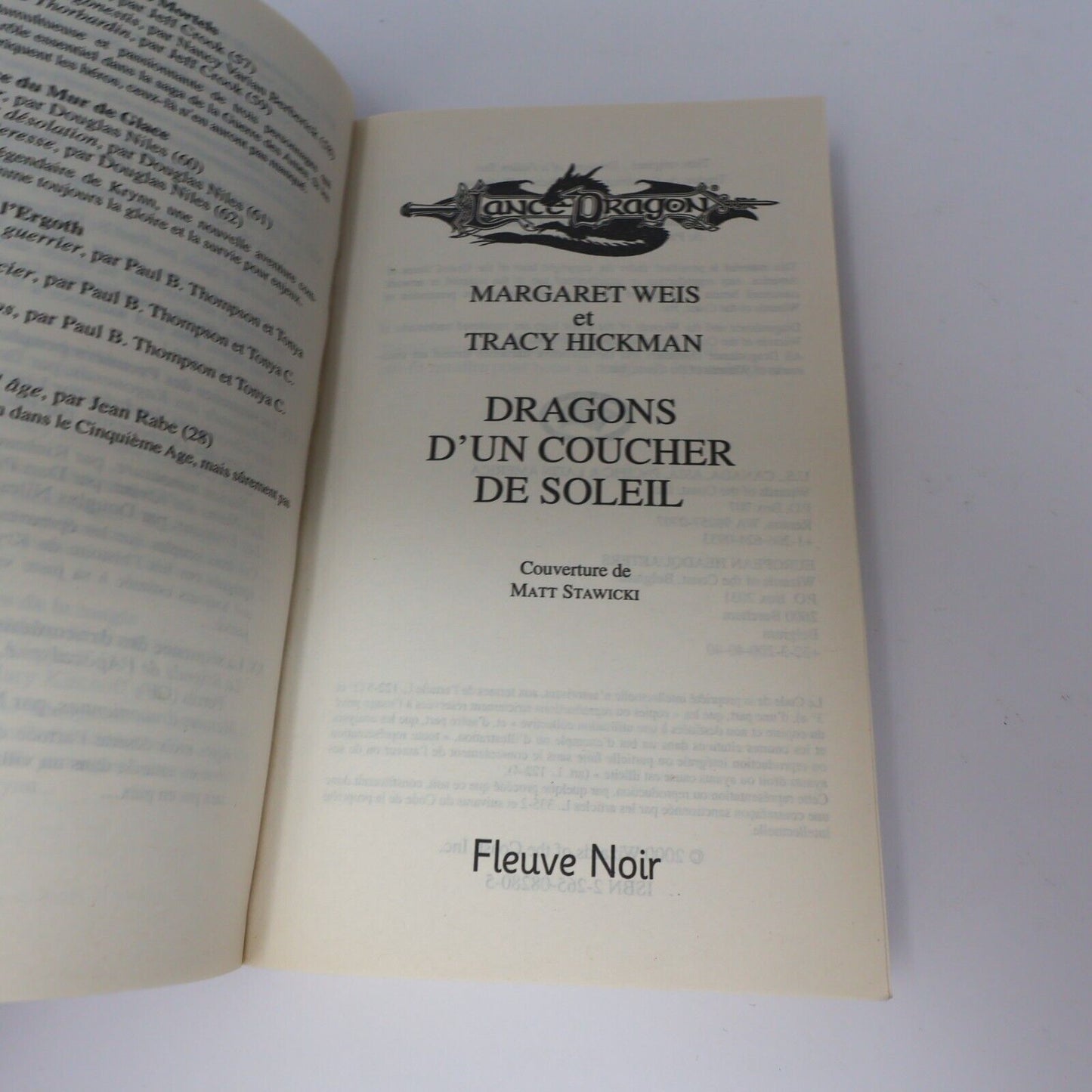 2006 LanceDragon #72 Dragons d'un Coucher de Soleil Dragonlance Hickman/Weis PB