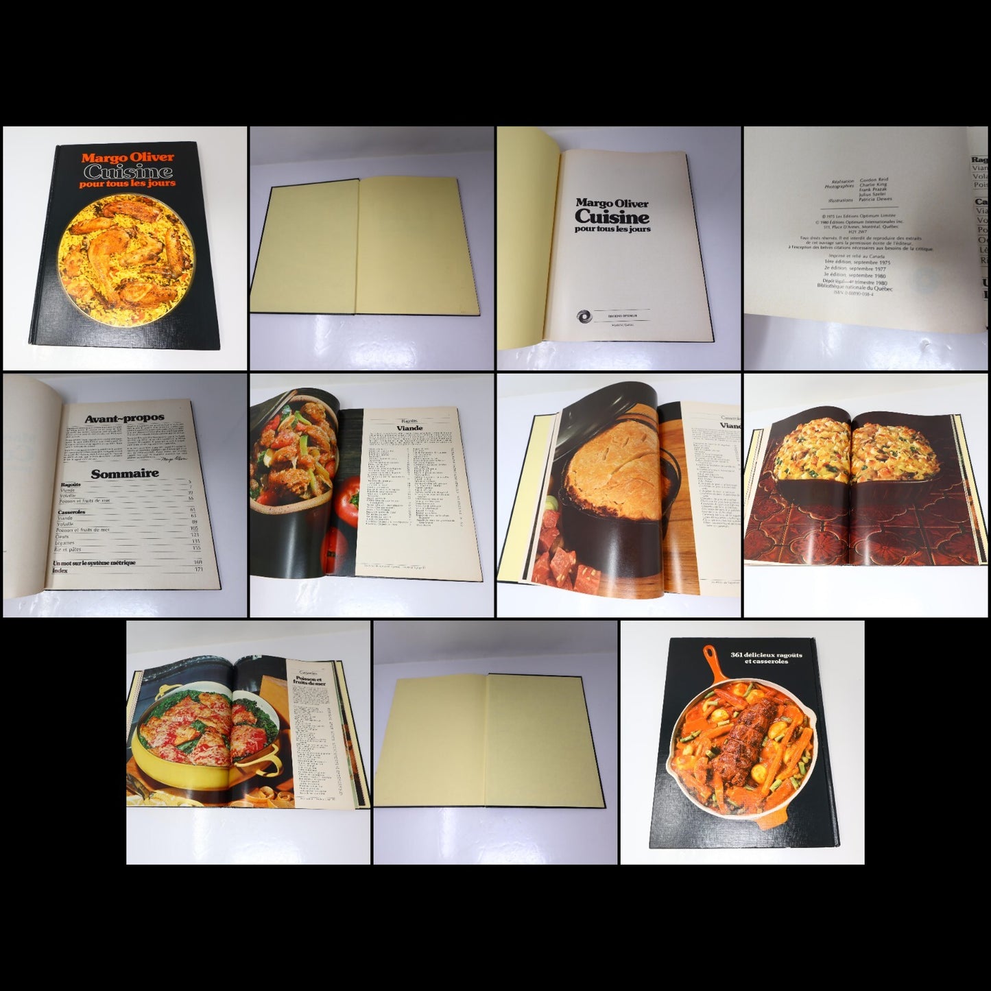 Margo Oliver Lot 4 Livres La Bonne Cuisine/Cuisine de Choix Recettes HC Français