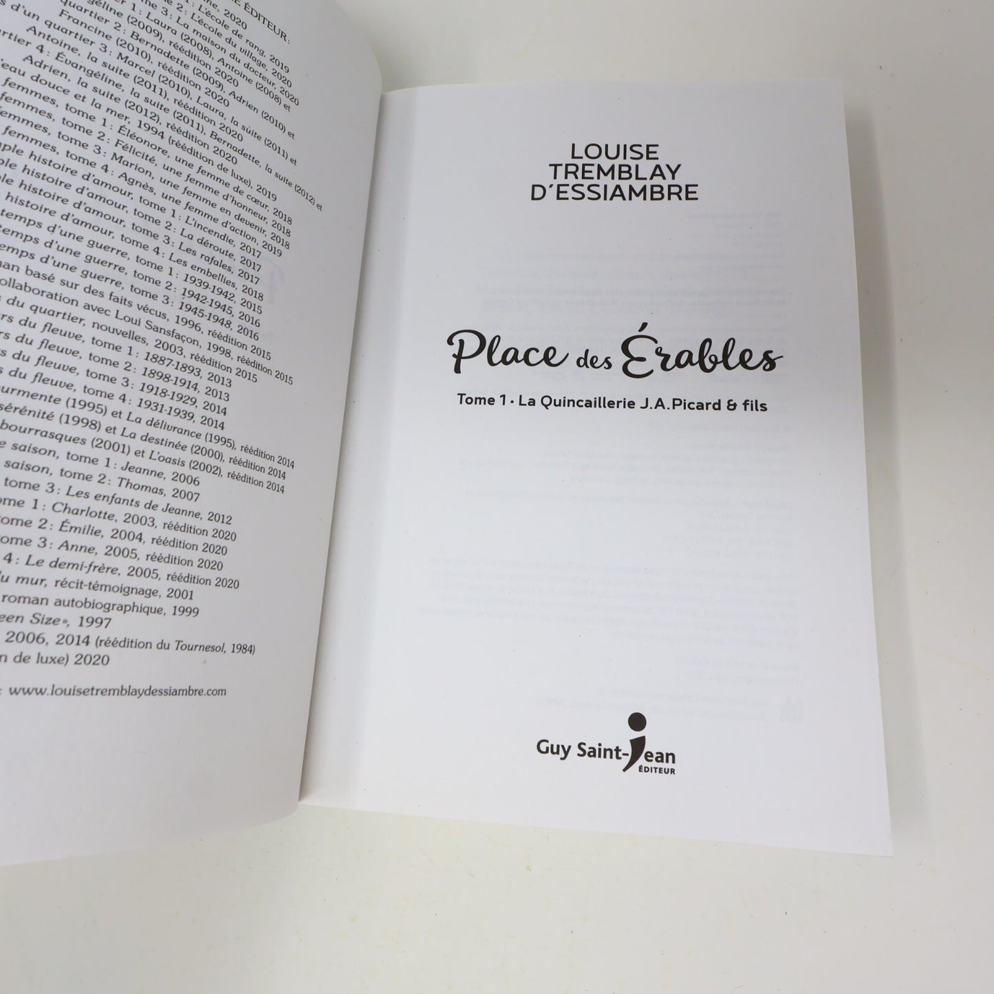Place des Érables #1-6 Série Complète Lot 6 Livres Louise Tremblay-D'Essiambre