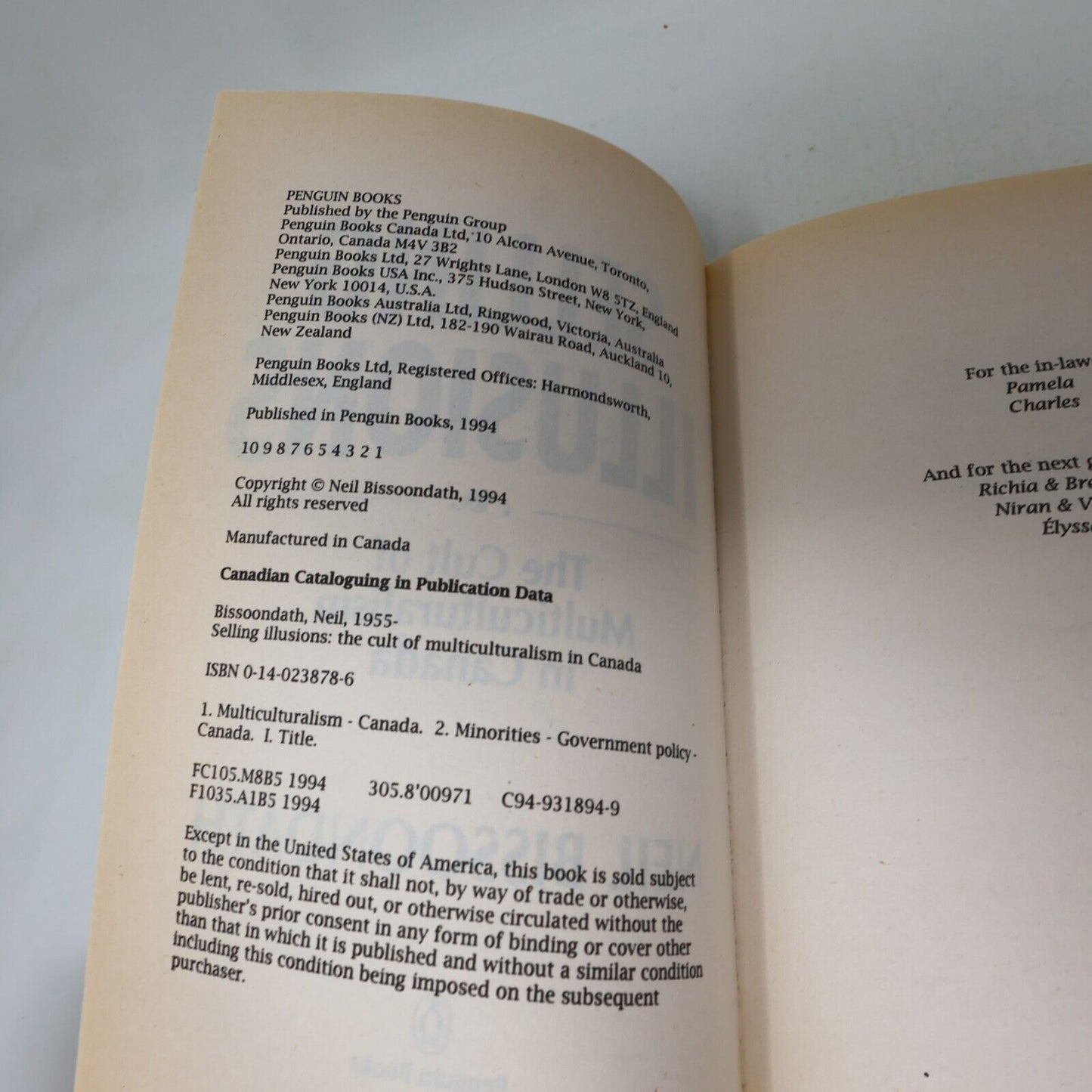 1994 Selling Illusions the Cult of Multiculturalism in Canada Neil Bissoondath