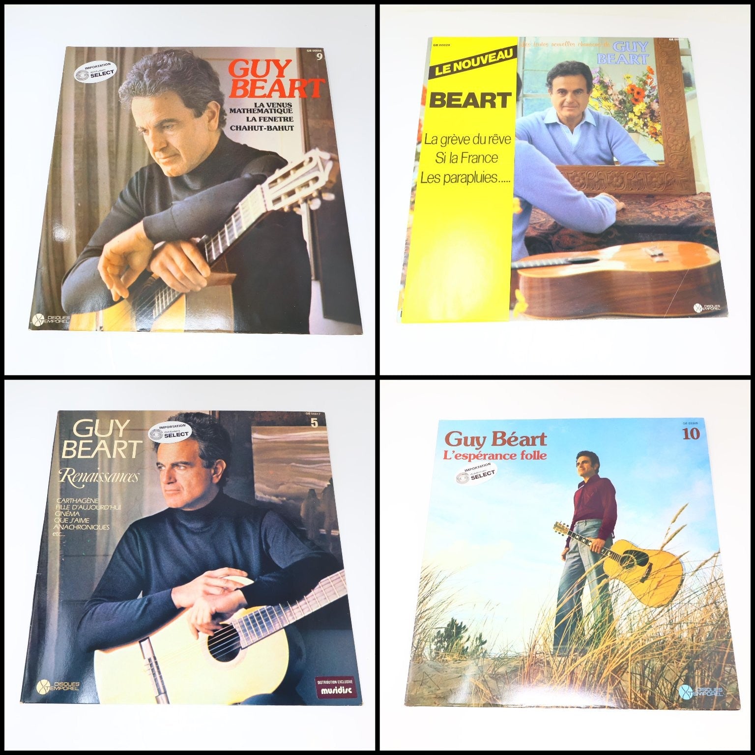 Guy Béart Lot 4 Disques Record Fenêtre/Espérance Folle/Beau Miroir/Renaissances