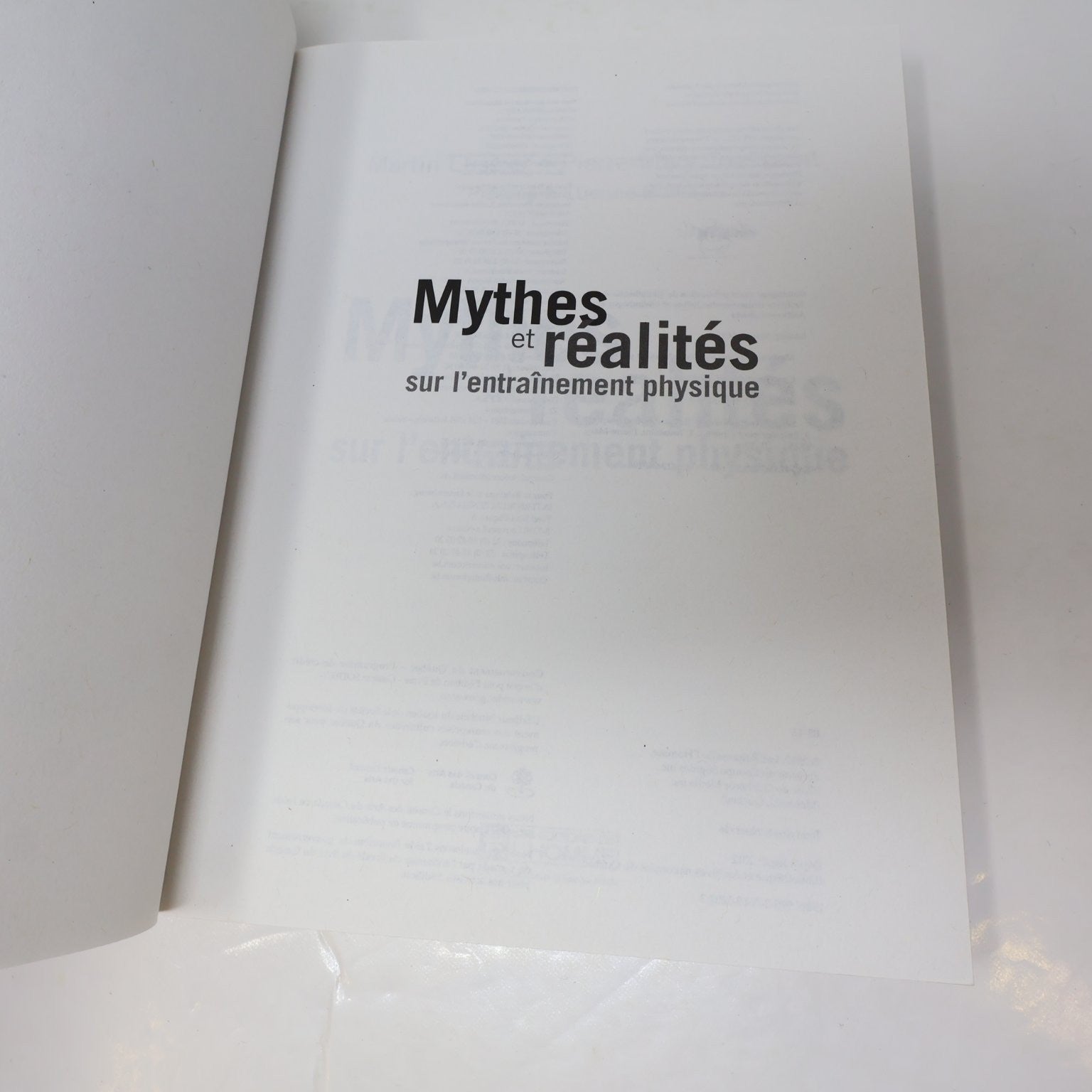 Mythes et réalités sur l'entraînement physique Livre Martin Lussier/Toussaint