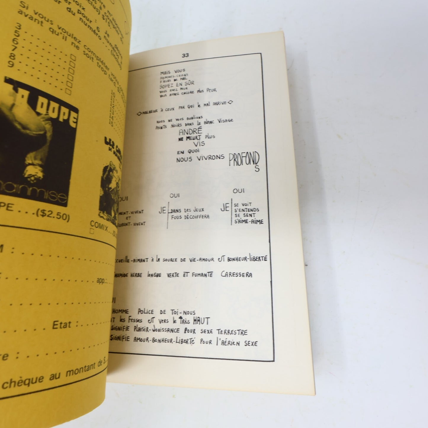 Mainmise #16 Contre-Culture Underground Québécois Revue Septembre 1972 Français