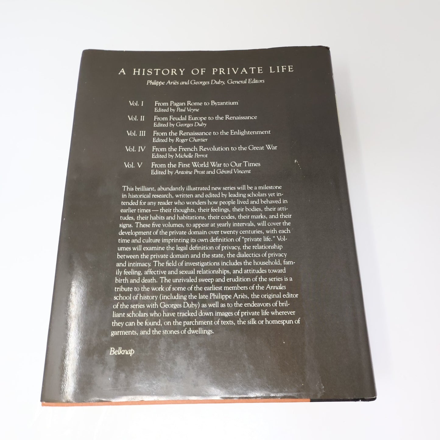 A History of Private Life #1-5 Complete Set 5 Books Lot HC Belknap Harvard