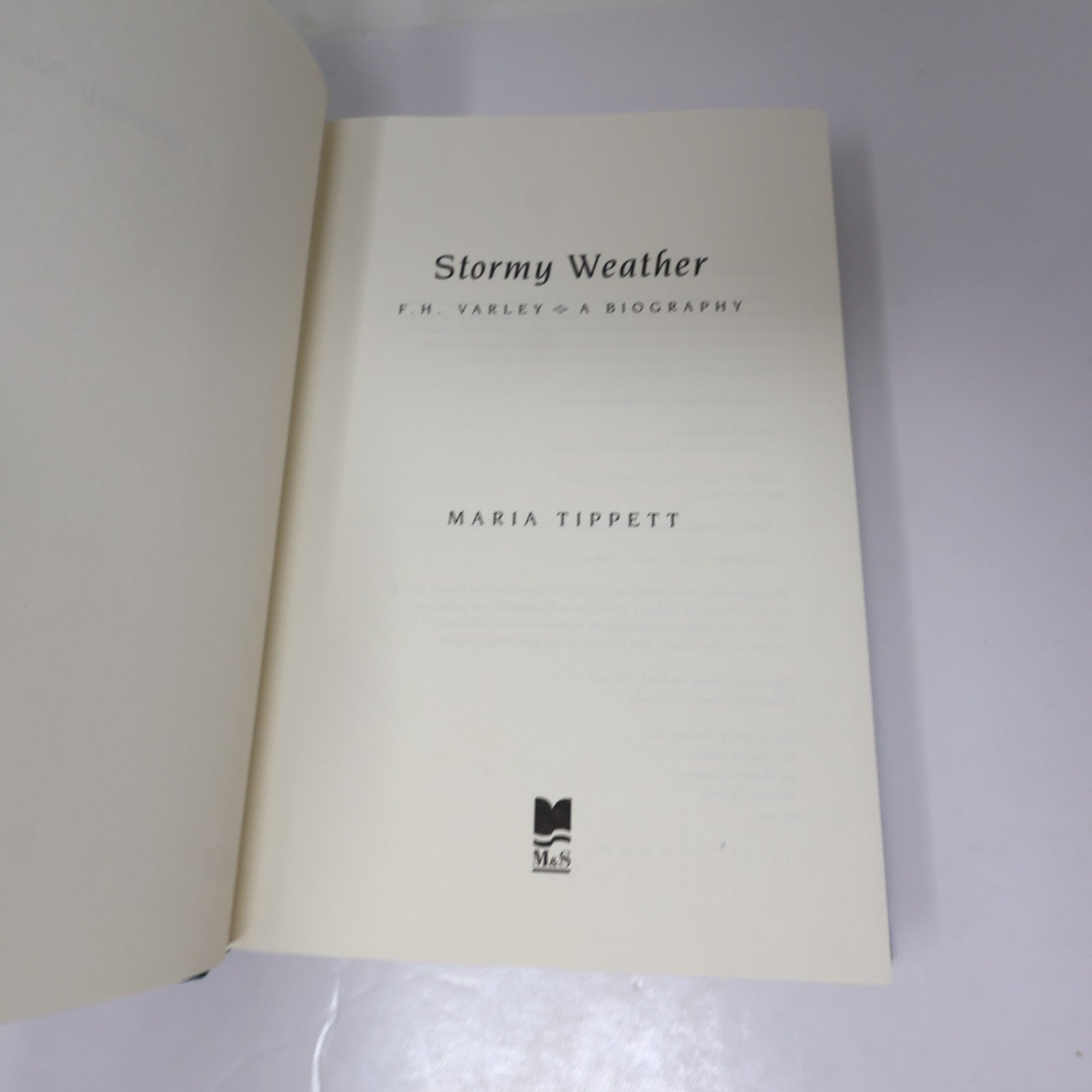 Stormy Weather F.H. Varley a Biography Maria Tippett Mcclelland & Stewart 1998