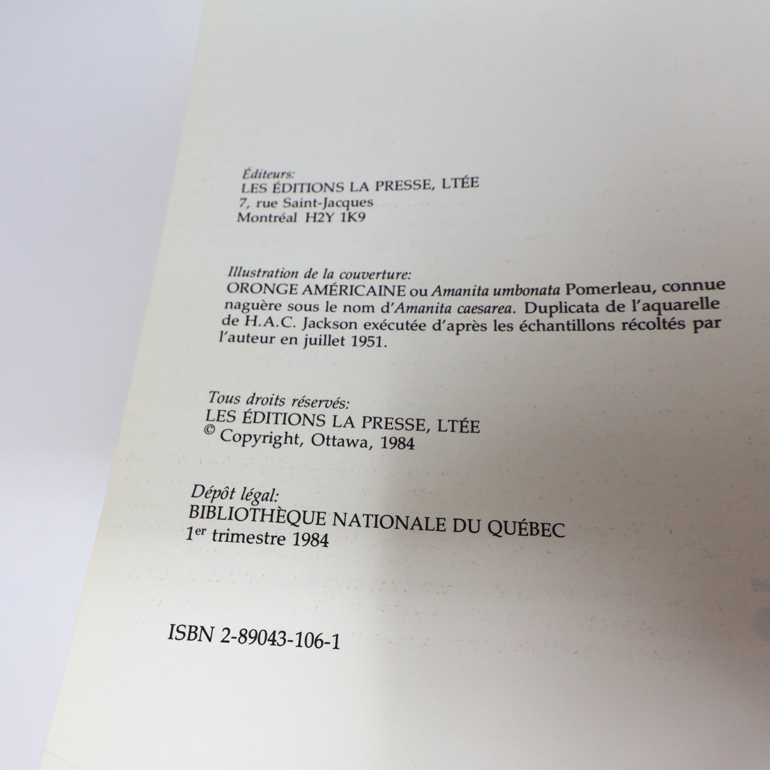 Flore des Champignons au Québec & Supplément René Pomerleau 1980 Fungi Français