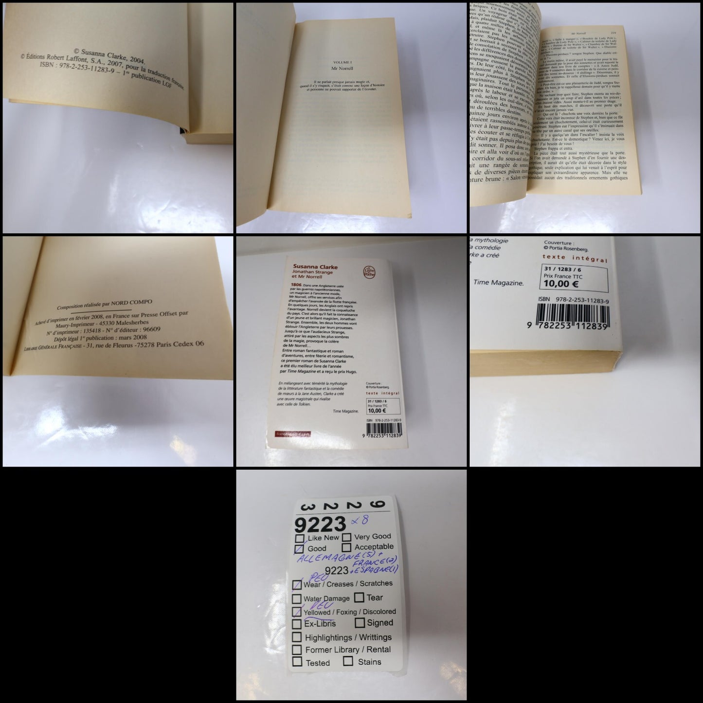 Crime et Mystère Policier Thriller Lot 8 Livres Poche Clarke/Mosse/Finder French