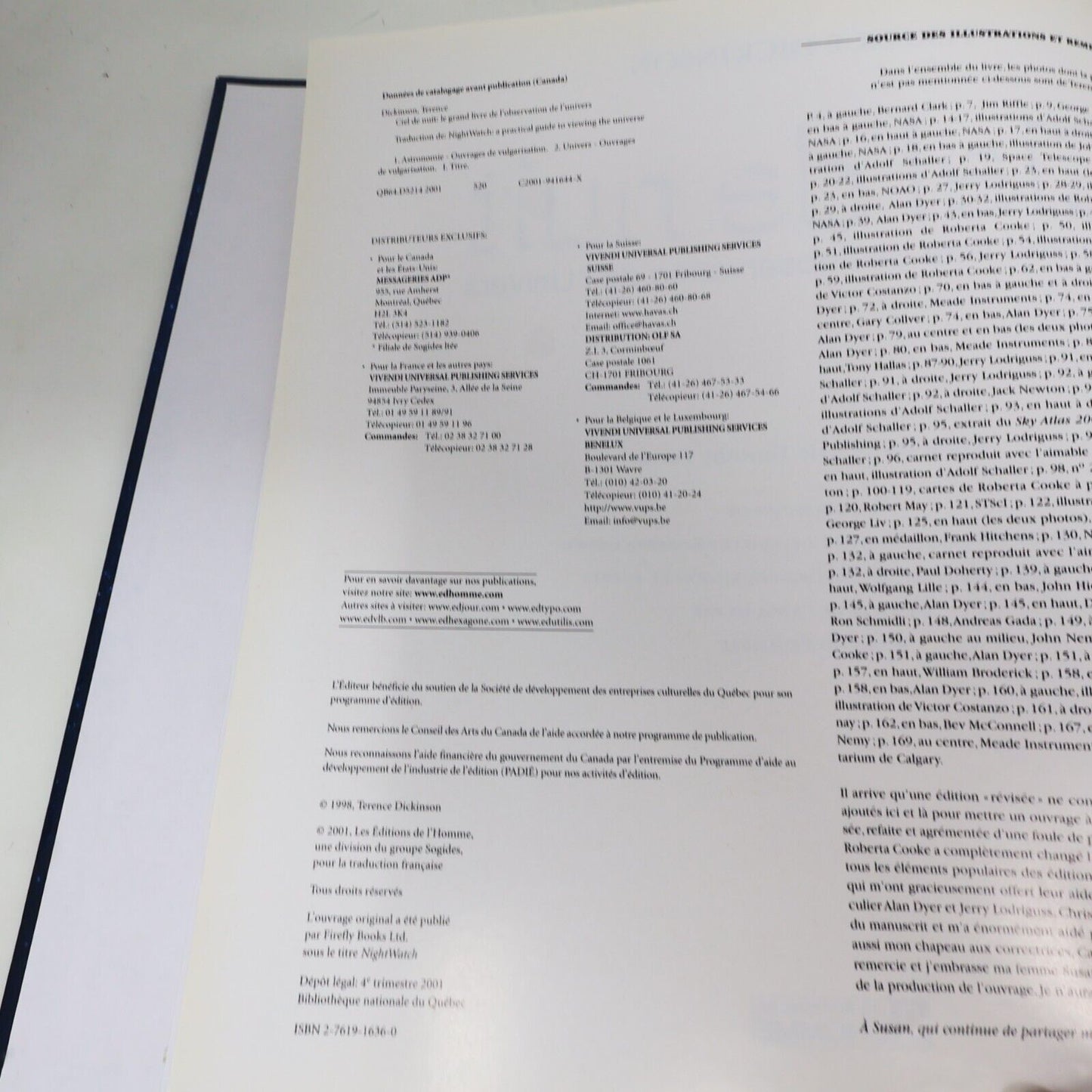 2001 Ciel de Nuit le Grand Livre de l'Observation de l'Univers Terence Dickinson
