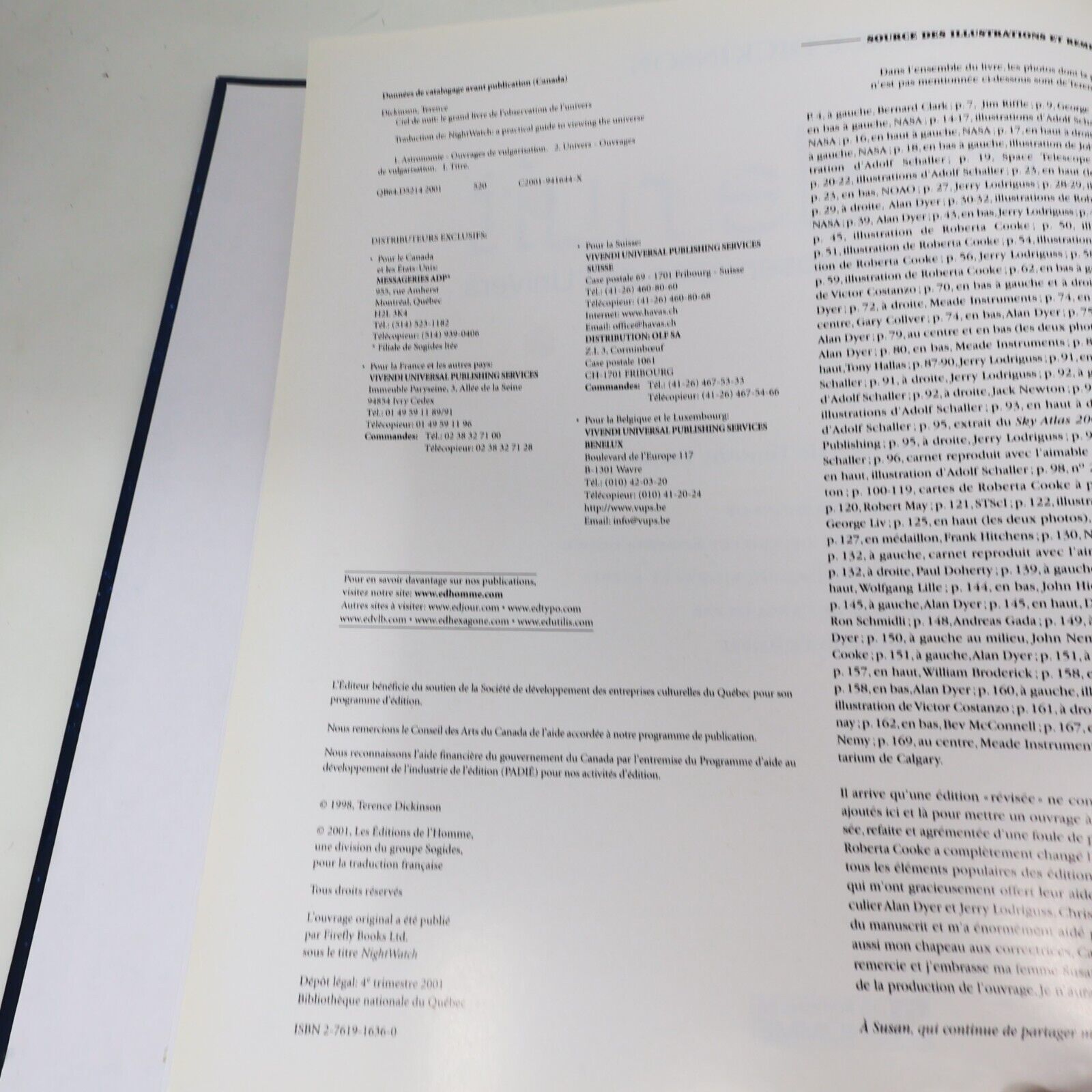 2001 Ciel de Nuit le Grand Livre de l'Observation de l'Univers Terence Dickinson