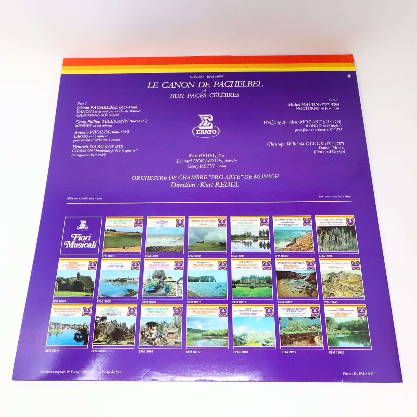 Le Canon De Pachelbel et Huit Pages Célèbres Kurt Redel Disque Record EFM 18005
