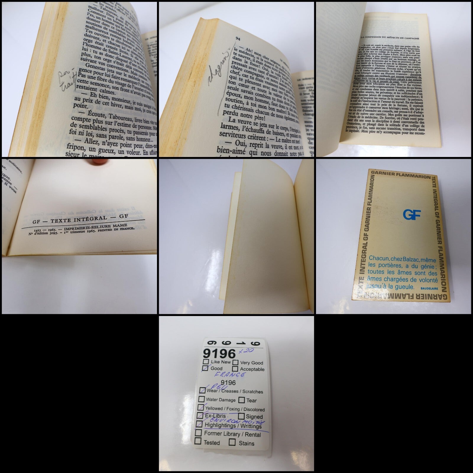Littérature Philosophie Lot 20 Livres Garnier/Flammarion Platon/Virgile/Hugo 60s