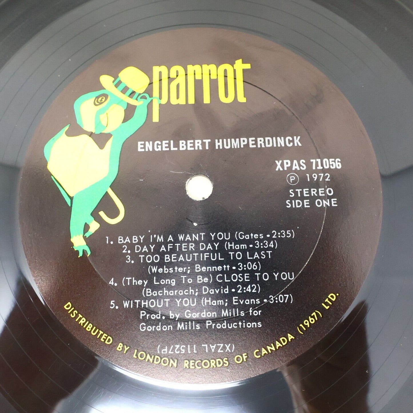 Engelbert Humperdinck In Time LP Record Vinyl 1972 Parrot XPAS 71056 Without You