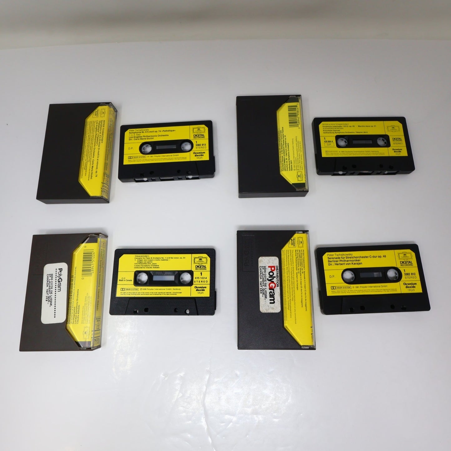 Tchaikovsky 10 Cassettes Lot Järvi/Abbado/Giulini/Karajan/Dutoit/Mehta/Muti