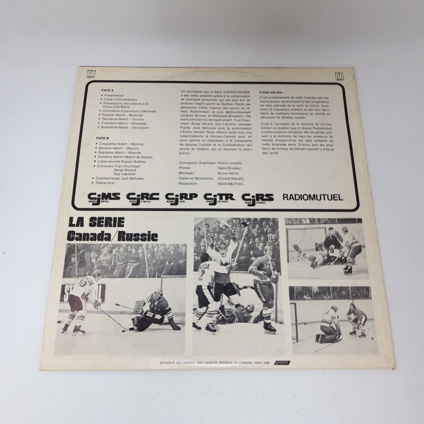 La Série Canada Russie Disque LP Hockey Série du Siècle Français 1973 RM 401