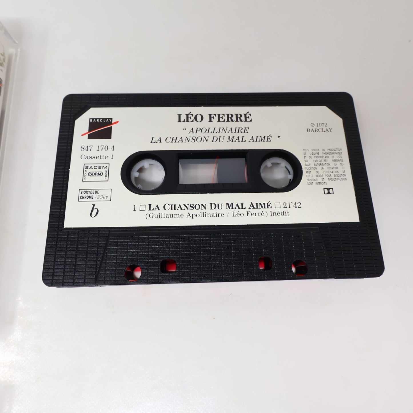 Léo Ferré Les Poètes Boîtier Cassette Apollinaire/Baudelaire/Verlaine Rimbaud