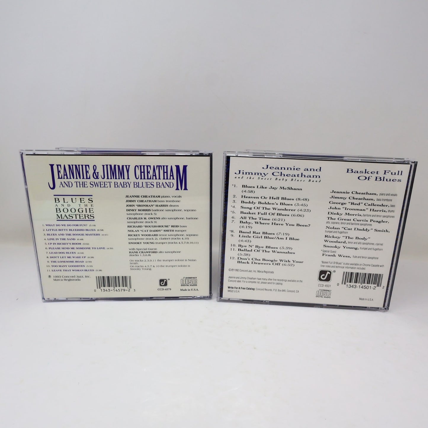 Jeannie & Jimmy Cheatham 2 CDs Lot Blues & Boogie Masters/Basket Full of Blues