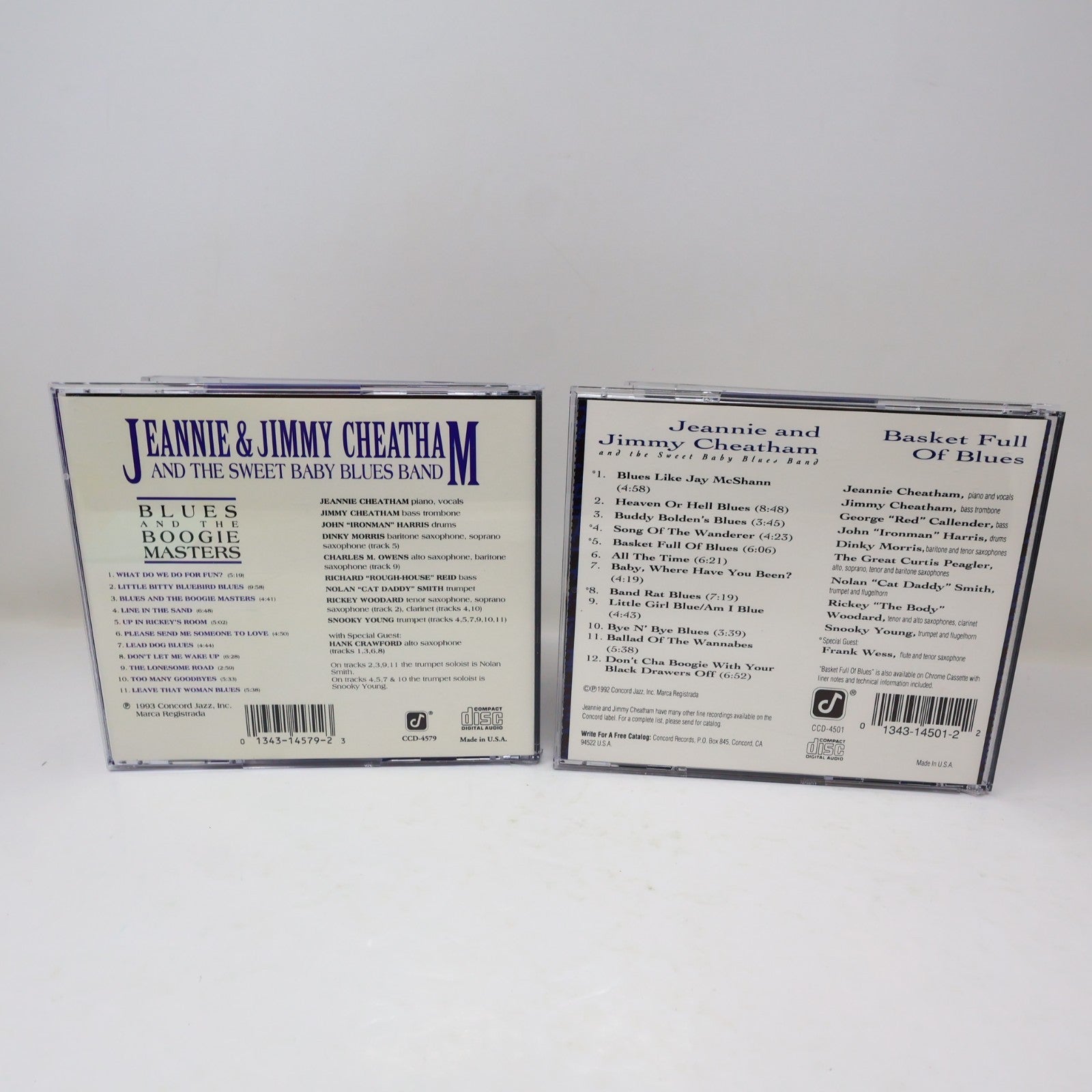 Jeannie & Jimmy Cheatham 2 CDs Lot Blues & Boogie Masters/Basket Full of Blues