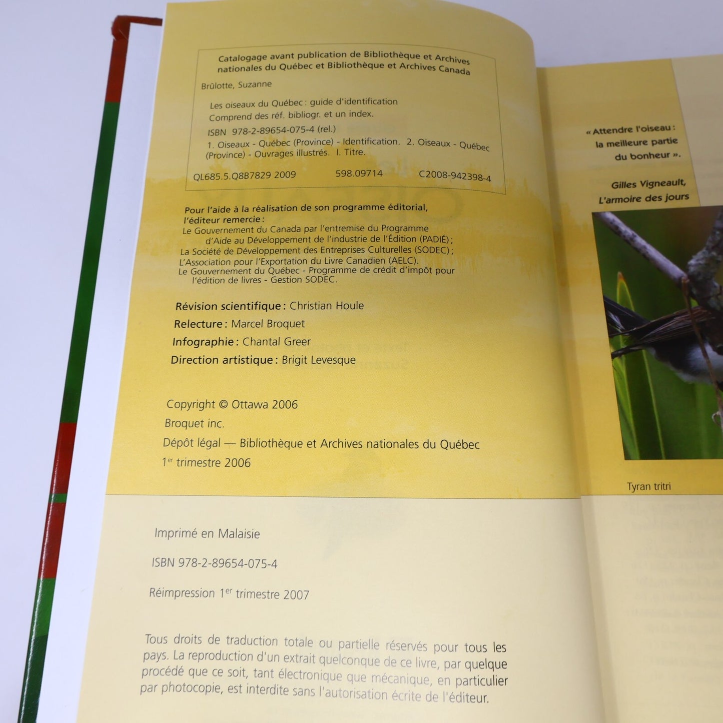 Suzanne Brûlotte Lot 3 Livres Les Oiseaux du Québec Guide d'Identification Books