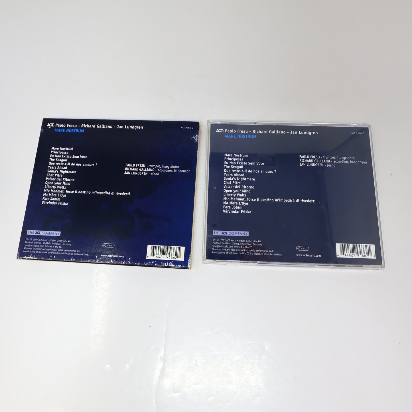 Paolo Fresu 3 CD Lot Vinodentro/İ30!/Mare Nostrum Tested Contemporary Jazz