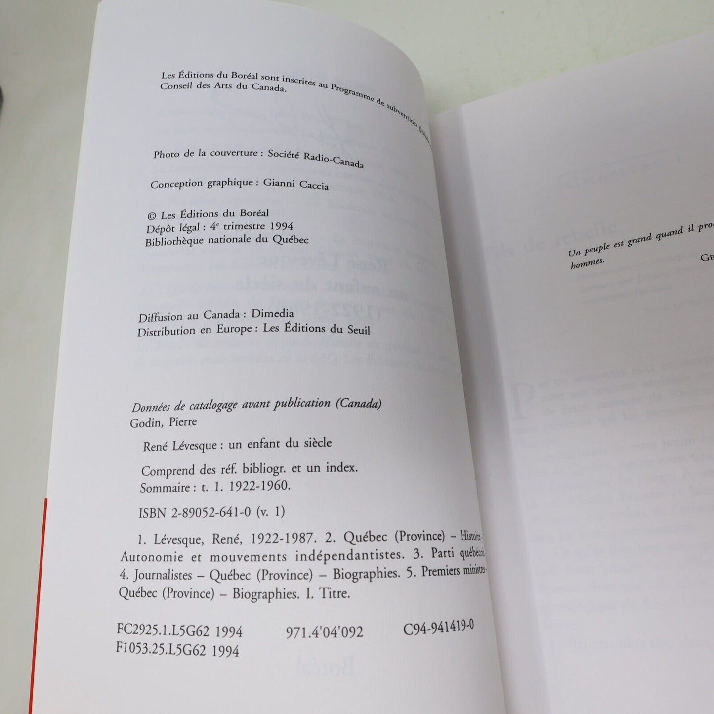 René Lévesque #1-4 Pierre Godin Biographie Politique Québec Lot 4 Livres Boréal