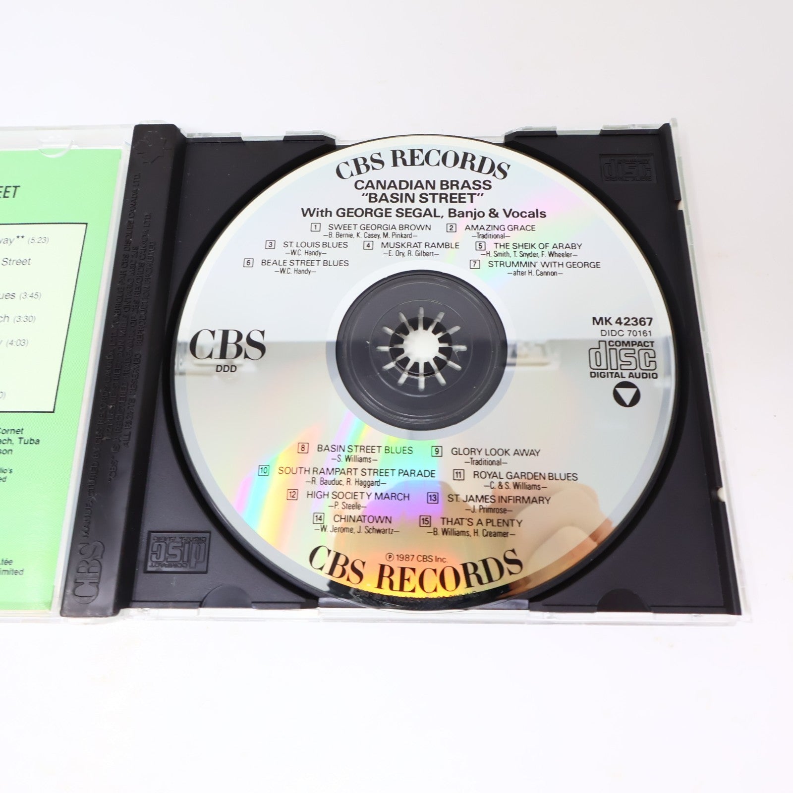 Basin Street CD Canadian Brass/George Segal CBS 1987 Jazz Classical MK 42367