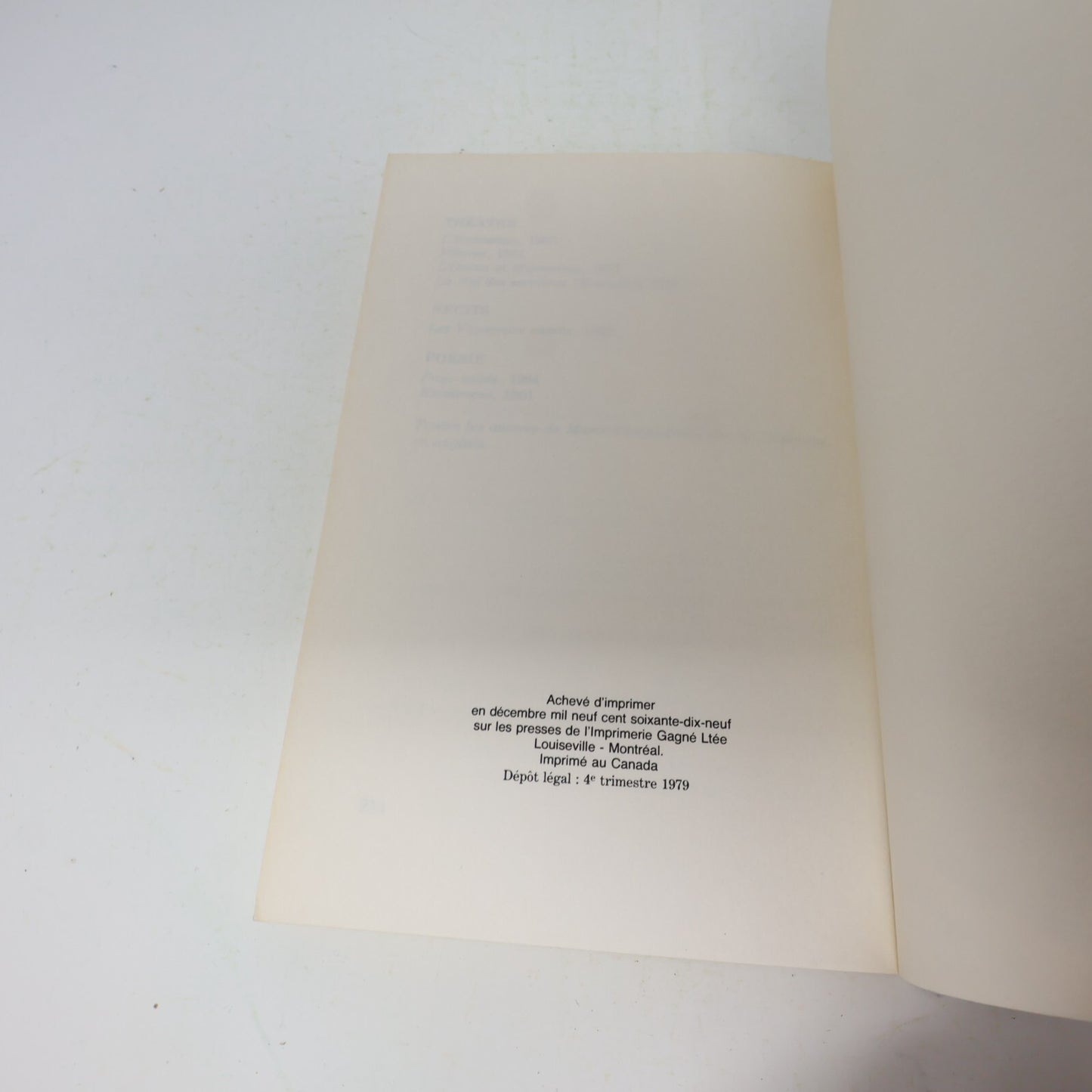 Marie-Claire Blais Lot 7 Livres Le Sourd dans la Ville/Loup/Apparences Français